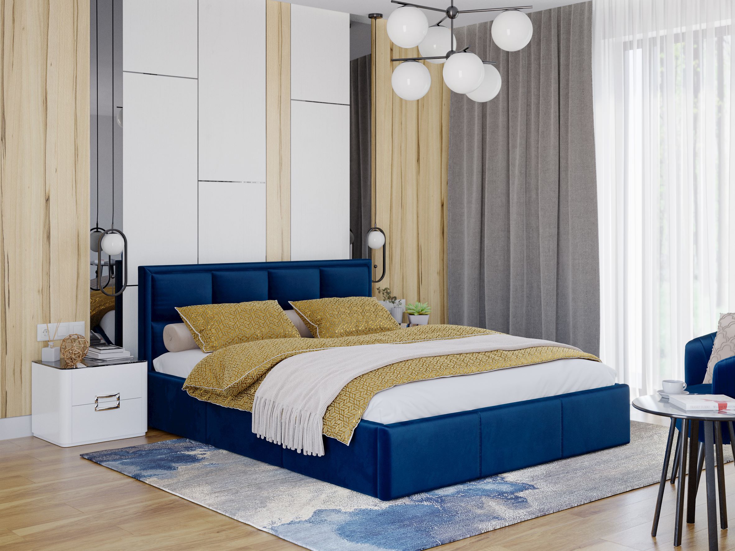 Łóżko tapicerowane KLEO II z pojemnikiem