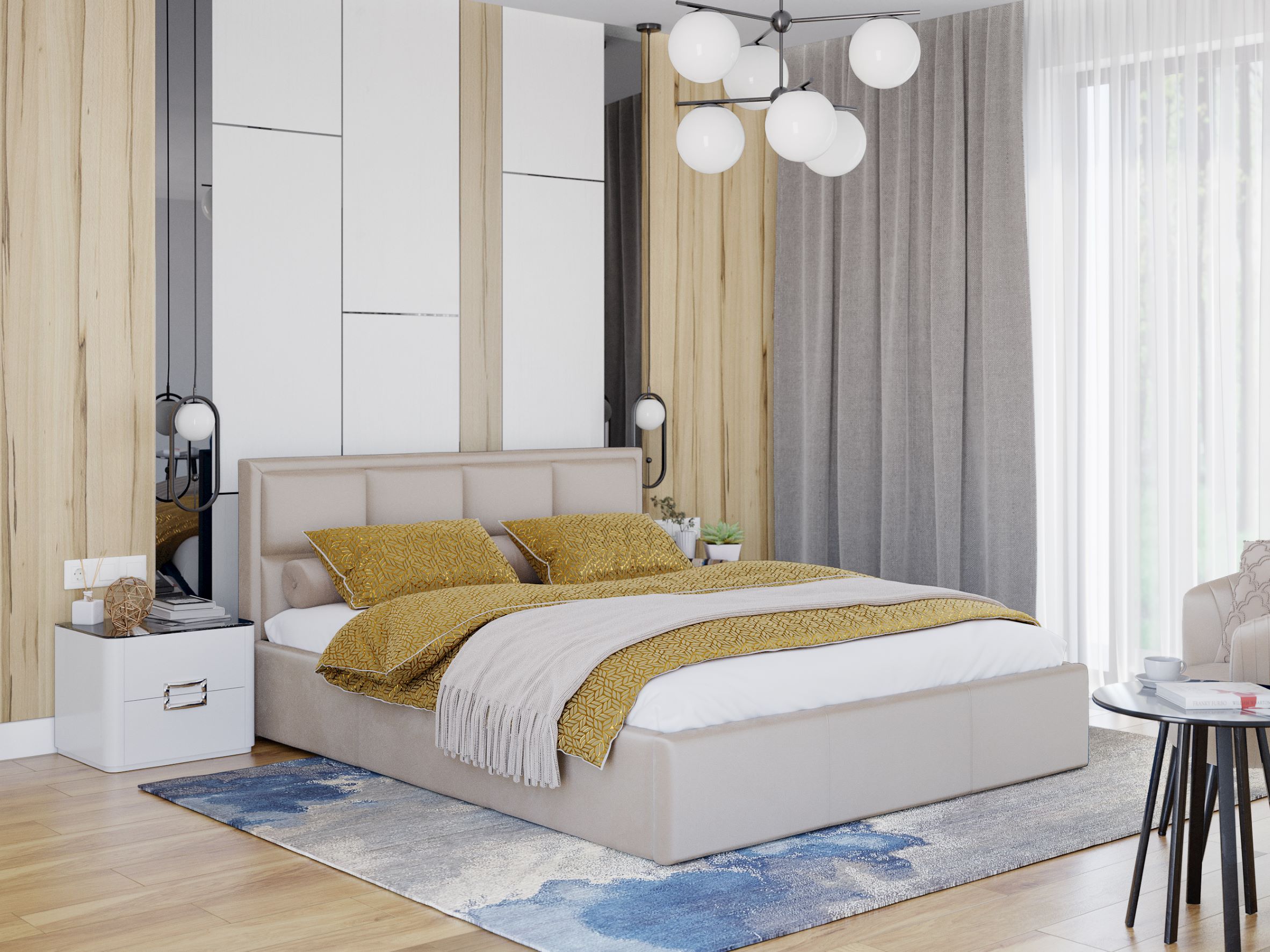 Łóżko tapicerowane KLEO II z pojemnikiem