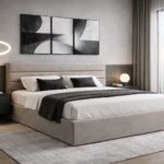 Łóżko tapicerowane BRIMES z pojemnikiem