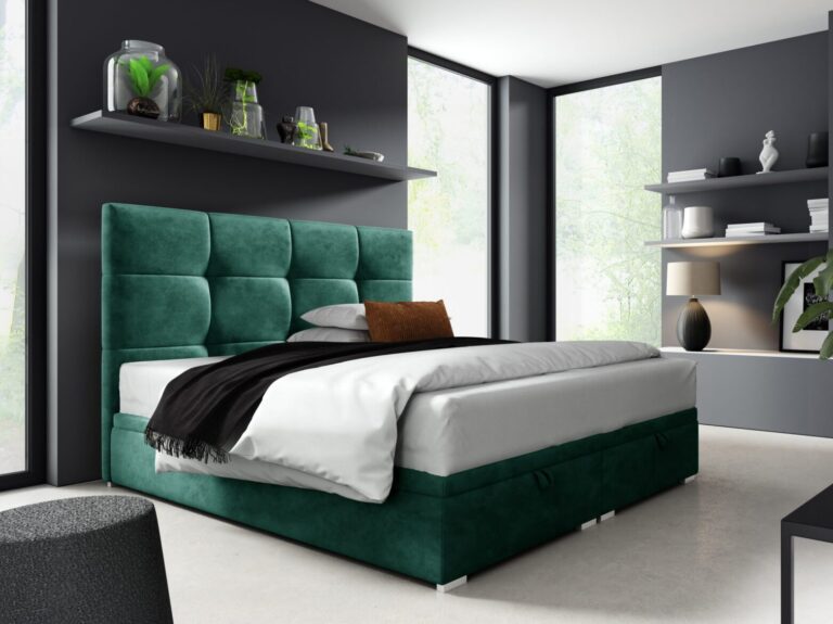 Łóżko tapicerowane HESSA SLIM z dwoma pojemnikami