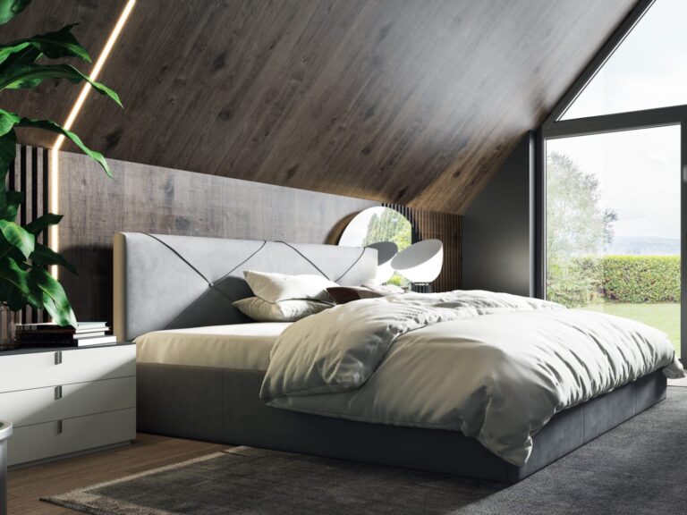 Łóżko tapicerowane KATIA z pojemnikiem