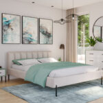 Łóżko tapicerowane MARS na metalowych nogach